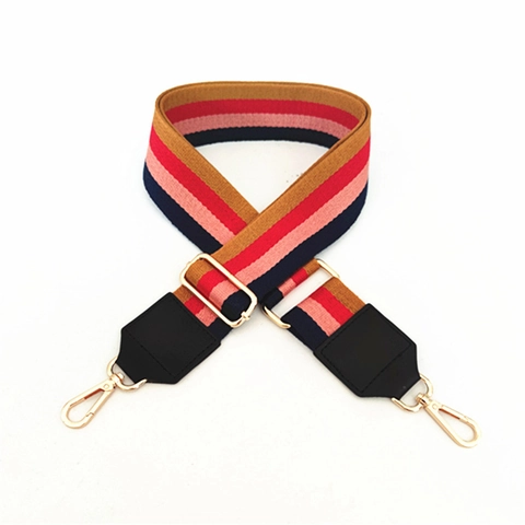 Verstelbare Brede Schouderriem Vervanging Gekleurde Gestreepte Geweven Tasriem Voor Dames Crossbody Tas Accessoire