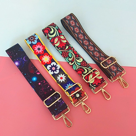 Universal Wide Replacement Shoulder Strap For Handbags Adjustable Ethnic Style Polyester Crossbody Bag Strap Fashion Belt