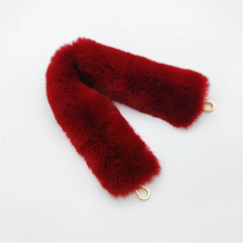 Winter Faux Fur Bag Strap Plush Replacement Handle With Gold Metal Buckles For Handbags Crossbody Bags Women Accessories