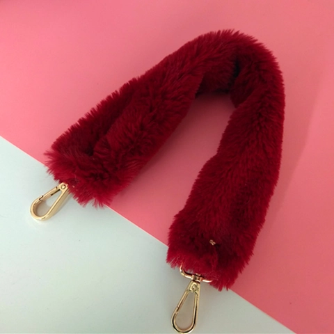 Tracolla per Borsa in Pelliccia Sintetica Tracolla in Peluche per Borse Manico di Ricambio Largo Con Fibbia in Metallo Stampa Leopardata Tinta Unita Accessorio per Borsa Moda Invernale