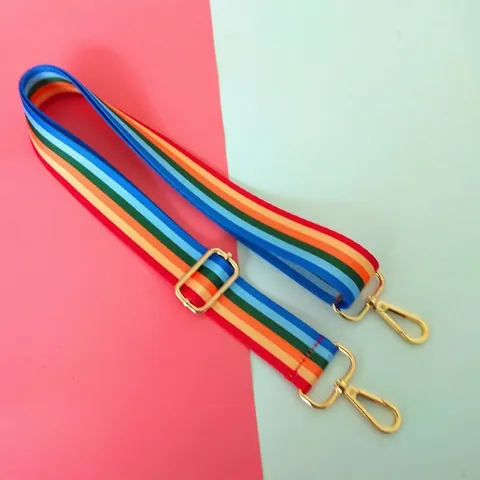 Tracolla per Borsa a Strisce Arcobaleno Regolabile Larga in Poliestere Tracolla di Ricambio Con Fibbie in Metallo Per Borse Donna