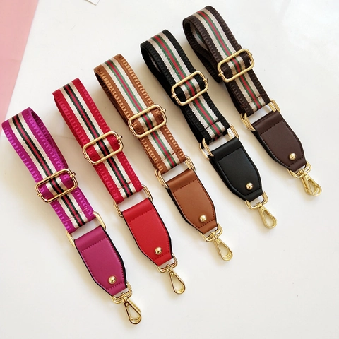 Tracolla Larga in Poliestere Regolabile Con Design a Righe Colorate Cinturino Sostitutivo per Borse a Tracolla Accessorio Donna