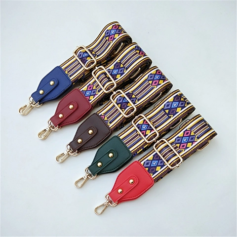 Ethno-Stil Bohemian Breit Taschenriemen Einstellbar Polyester Ersatz Schultergurt Geometrischer Jacquard Für Damen Handtasche