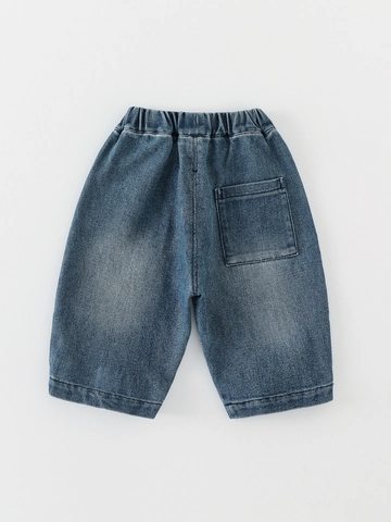 Kleinkind Jungen Casual Denim Jeans Herbst Gewaschene Baumwollmischung Hosen Mit Cartoon Ente Druck Elastischer Bund Mode Kinderhosen