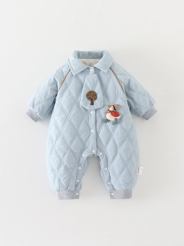 Infant Quilted Cotton Padded Romper Winter Thick Warm Baby Jumpsuit For Newborn Boys Girls Autumn Winter Outdoor Wear