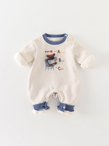 Schattige Cartoon Dierenprint Baby Stampertje Lange Mouwen Katoenmix Jumpsuit Koreaanse Stijl Verdikt Eendelig Outfit