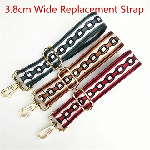 Wide Adjustable Bag Strap Replacement Ethnic Style Printed Polyester Shoulder Strap Crossbody Belt For Women Purse Handbag