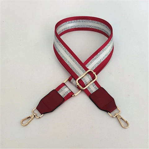 Tracolla Regolabile in Poliestere Intrecciato per Borse Ricambio con Strisce Lucide per Accessori Borse da Donna
