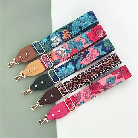 Breiter Taschenriemen Ersatz Verstellbar Blumen Leopard Schulter Crossbody Riemen Für Damen Mode Handtaschen Zubehör