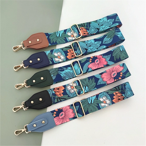 Breiter Taschenriemen Ersatz Verstellbar Blumen Leopard Schulter Crossbody Riemen Für Damen Mode Handtaschen Zubehör