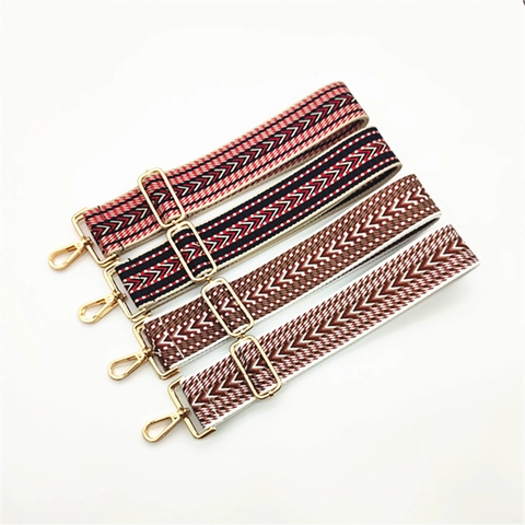 Ethnic Bohemian Φαρδύς Ιμάντας Τσάντας Πολυεστέρας Υφαντό Αντικατάσταση Ιμάντα Ώμου Πολύχρωμο Γεωμετρικό Μοτίβο Ρυθμιζόμενο Αξεσουάρ Τσάντας Γυναικών