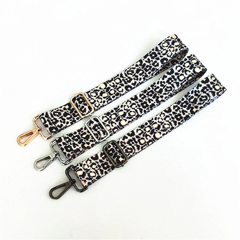 Verstelbare Tasriem Met Luipaardprint Polyester Vervangende Schouderriem Met Metalen Gesp Voor Dames Handtas Accessoires