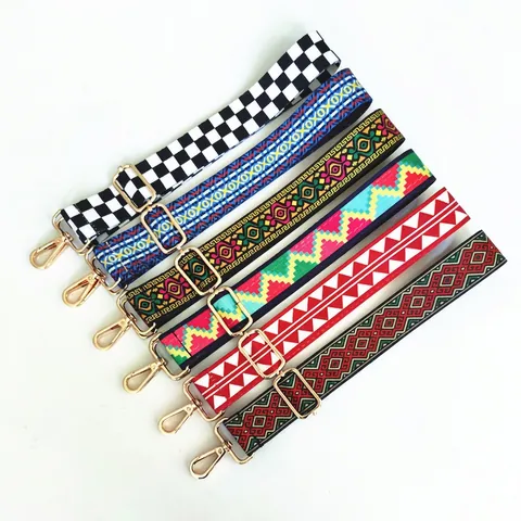 Tracolla Ricambio Regolabile in Tessuto Etnico Maculato Leopardato Bohemian per Borsa a Tracolla Accessori Borse Donna