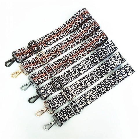 Verstelbare Tasriem Met Luipaardprint Polyester Vervangende Schouderriem Met Metalen Gesp Voor Dames Handtas Accessoires