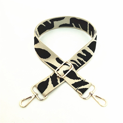 Adjustable Replacement Wide Shoulder Strap For Handbags Crossbody Bag Strap Polyester Woven Pattern Belt With Metal Buckle
