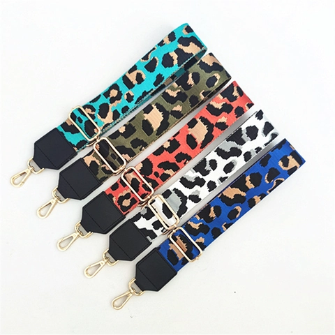 Leopard Print Adjustable Shoulder Strap For Handbags Crossbody Bag Replacement Wide Polyester Fabric Fashion Women Bag Accessories