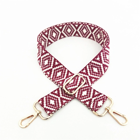 Bandoulière Brodée Style Ethnique Bandoulière Large Réglable Motif Géométrique de Losange Ceinture de Remplacement pour Sacs à Main Accessoires Femme