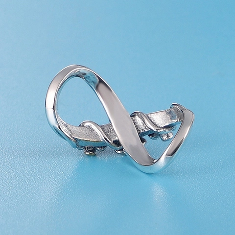 Infinity Flower LOVE Γούρι Επαργυρωμένο Χαλκός Ζιρκόνια Χάντρες για DIY Βραχιόλι Κολιέ Κατασκευή Κοσμημάτων Δώρο