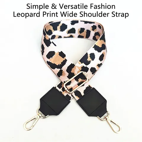 Leopard Print Adjustable Shoulder Strap For Handbags Crossbody Bag Replacement Wide Polyester Fabric Fashion Women Bag Accessories