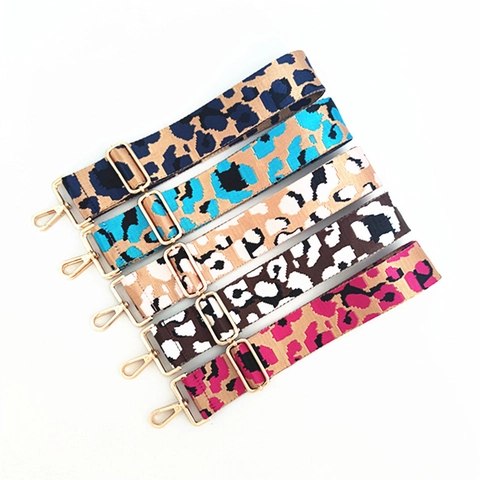 Tracolla per Borsa in Poliestere con Stampa Leopardata di Moda Tracolla Larga Regolabile Sostitutiva per Decorazione Borsa a Tracolla Donna