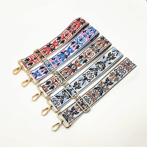 Tracolla per Borsa in Poliestere Ricamato in Stile Etnico Tracolla di Ricambio Bohemien Regolabile per Borse a Tracolla Donna