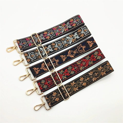 Tracolla per Borsa in Poliestere Ricamato in Stile Etnico Tracolla di Ricambio Bohemien Regolabile per Borse a Tracolla Donna