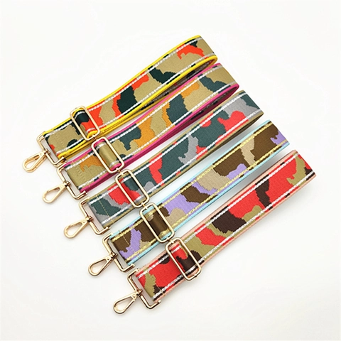 Wide Adjustable Camouflage Bag Strap Thickened Polyester Replacement Shoulder Strap With Metal Buckle For Handbag Crossbody