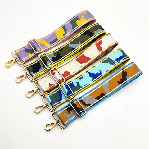 Wide Adjustable Camouflage Bag Strap Thickened Polyester Replacement Shoulder Strap With Metal Buckle For Handbag Crossbody