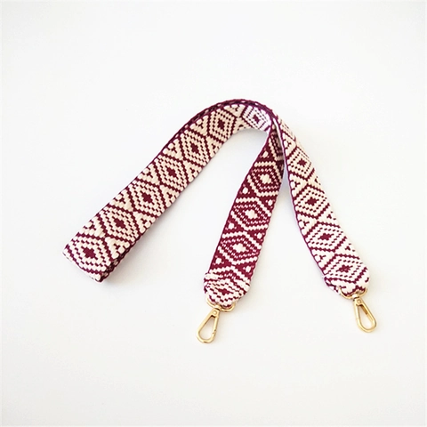 Boho Ethnisch Gewebt Ersatztaschengurt Geometrischer Diamant Jacquard Crossbody Schultergurt Damen DIY Taschenzubehör