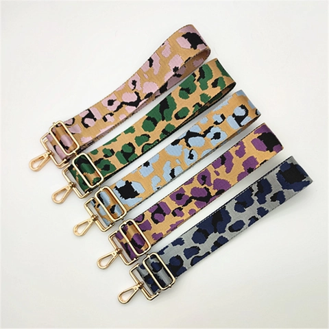Tracolla per Borsa in Poliestere con Stampa Leopardata di Moda Tracolla Larga Regolabile Sostitutiva per Decorazione Borsa a Tracolla Donna