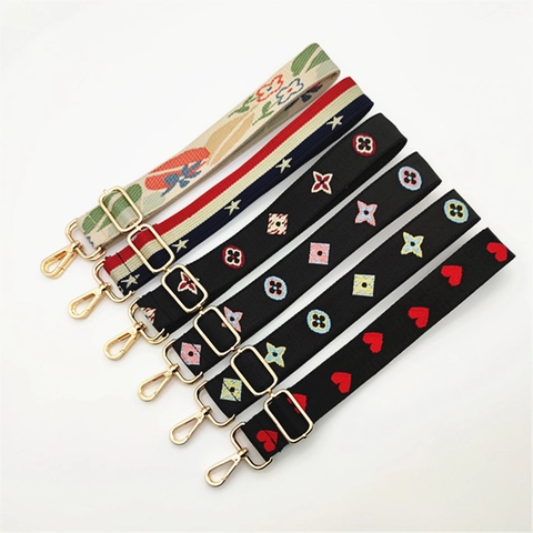 Correa de Repuesto Ajustable para Bolso Poliéster Retro Étnico Estampado Leopardo Corazón Correa de Hombro Ancha para Bolsos