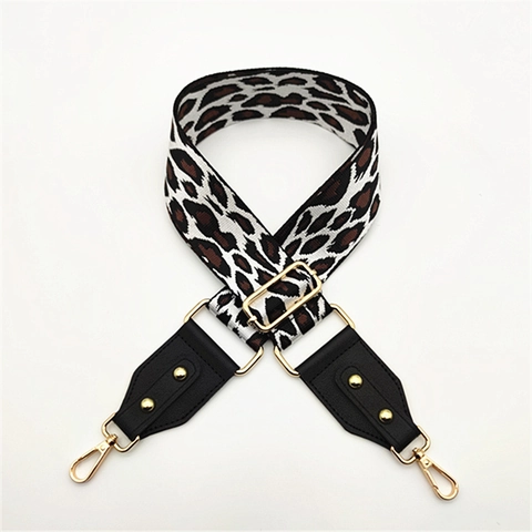 Tracolla per Borsa Larga con Stampa Leopardata Regolabile in Poliestere per Donna Cintura di Ricambio per Borsa a Tracolla Fibbia in Metallo Dorato