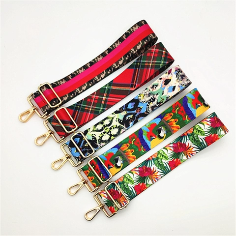Bandoulière de Sac Large Réglable Mode Remplacement en Polyester Imprimé Style Ethnique pour Sacs Bandoulière Sangle