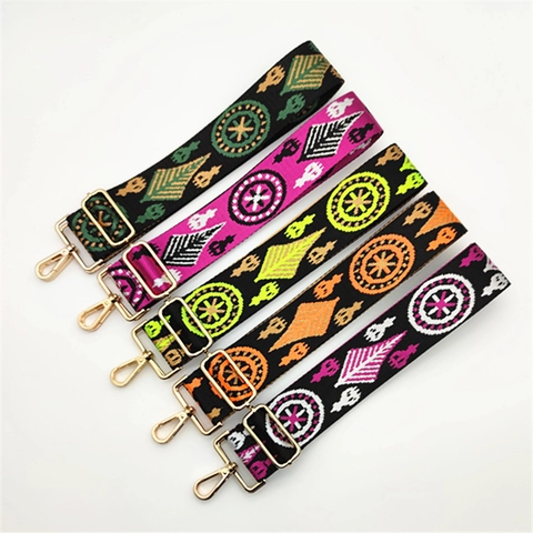 Verstellbarer Boho Ethnisch Breiter Taschengurt Polyester Gewebter Ersatz-Schultergurt Mehrfarbig Geometrisches Totem Taschenzubehör Für Damen Handtasche
