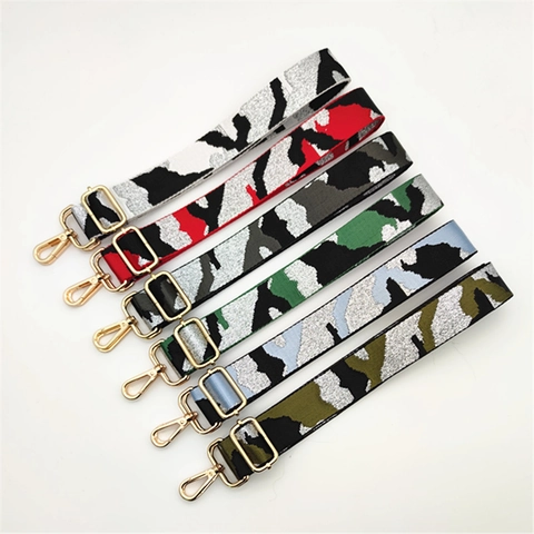 Tracolla per Borsa Mimetica alla Moda con Filo d'Argento Sostituzione Regolabile Tracolla Larga in Poliestere Accessori per Borse