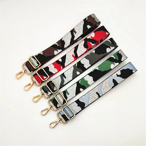 Tracolla per Borsa Mimetica alla Moda con Filo d'Argento Sostituzione Regolabile Tracolla Larga in Poliestere Accessori per Borse
