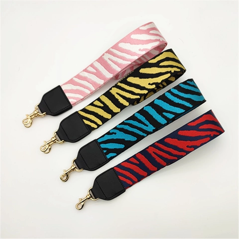 Zebra Print Brede Tasriem Vervangende Schouderriem Voor Dames Handtas Crossbody Tas Polyester Geweven Riem Decoratie Accessoires
