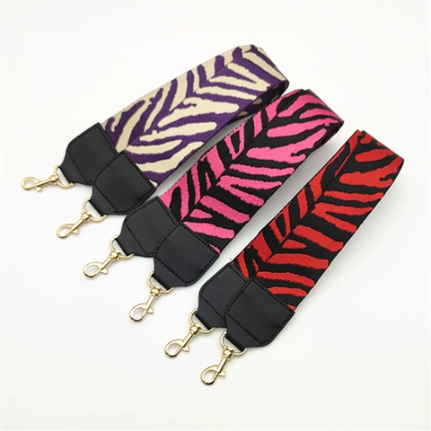 Zebra Print Brede Tasriem Vervangende Schouderriem Voor Dames Handtas Crossbody Tas Polyester Geweven Riem Decoratie Accessoires