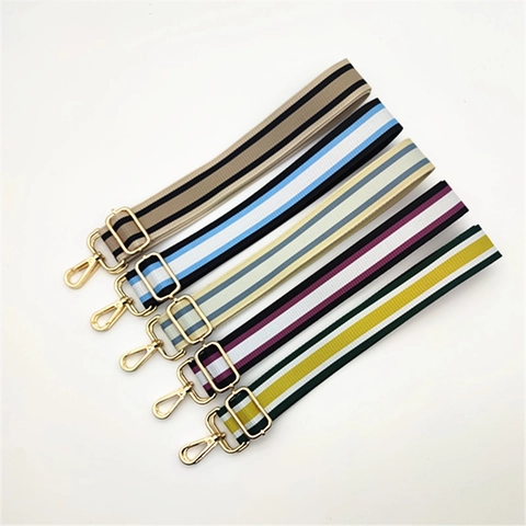 Correa Bolso Reemplazo Ajustable Rayas Coloridas Cinturón Hombro Ancho Lona Hebilla Aleación para Bolsos Mano Mujer Bolso Bandolera