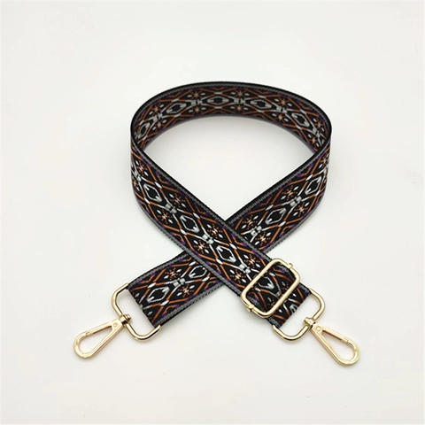 Ethnic Geometric Jacquard Adjustable Shoulder Strap Replacement For Handbags Backpacks Polyester Woven Belt Women Jewelry