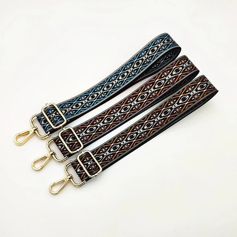 Ethnic Geometric Jacquard Adjustable Shoulder Strap Replacement For Handbags Backpacks Polyester Woven Belt Women Jewelry