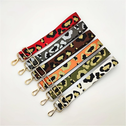 Leopardenmuster Verstellbarer Taschenriemen Polyester Ersatz Schulterriemen Crossbody Strap Für Handtaschen Schulranzen Damen Mode Accessoire
