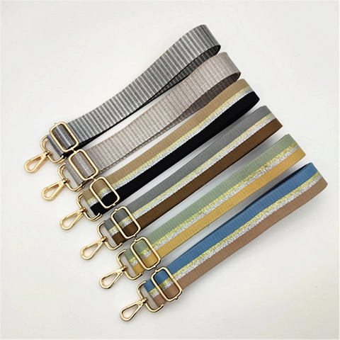 Tracolla Regolabile in Tessuto a Righe Con Lurex Metallico per Donna Tracolla a Tracolla di Ricambio Con Fibbia in Metallo Accessorio