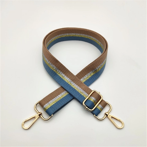 Tracolla Regolabile in Tessuto a Righe Con Lurex Metallico per Donna Tracolla a Tracolla di Ricambio Con Fibbia in Metallo Accessorio