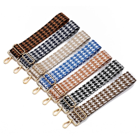 Tracolla Larga in Poliestere Jacquard Pied De Poule Regolabile Per Borsa A Mano Da Donna Tracolla Ricambio Accessori