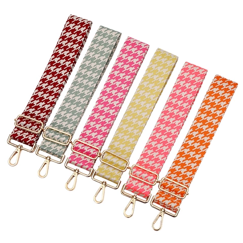 Tracolla Larga in Poliestere Jacquard Pied De Poule Regolabile Per Borsa A Mano Da Donna Tracolla Ricambio Accessori