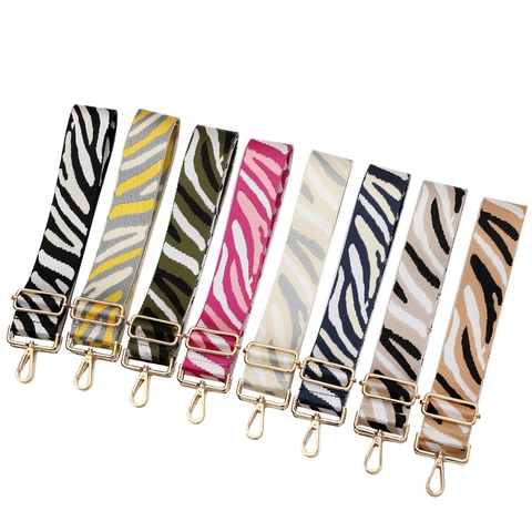 Bandoulière de Rechange Large Ajustable Imprimé Zèbre pour Sacs à Main Sac à Bandoulière en Polyester Tissé Accessoires de Sac à la Mode