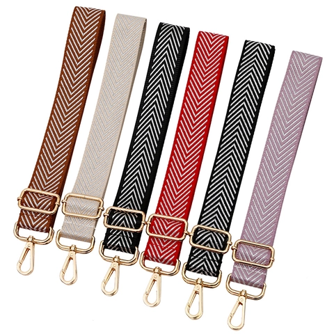 Bandoulière de Rechange Réglable pour Sac à Main Motif Chevrons Tissé Ceinture en Polyester pour Femme Accessoires