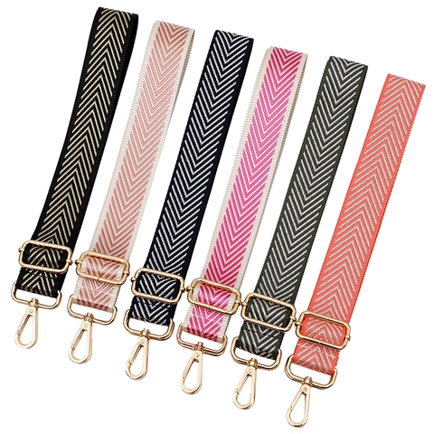 Bandoulière de Rechange Réglable pour Sac à Main Motif Chevrons Tissé Ceinture en Polyester pour Femme Accessoires