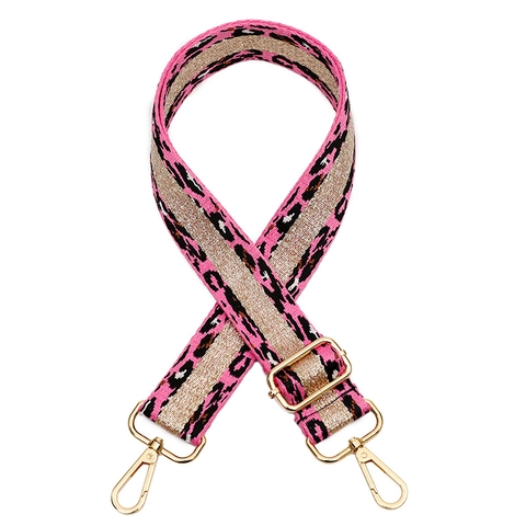 Wide Leopard Print Bag Strap Replacement Adjustable Crossbody Shoulder Strap For Women Polyester Handbag Accessory
